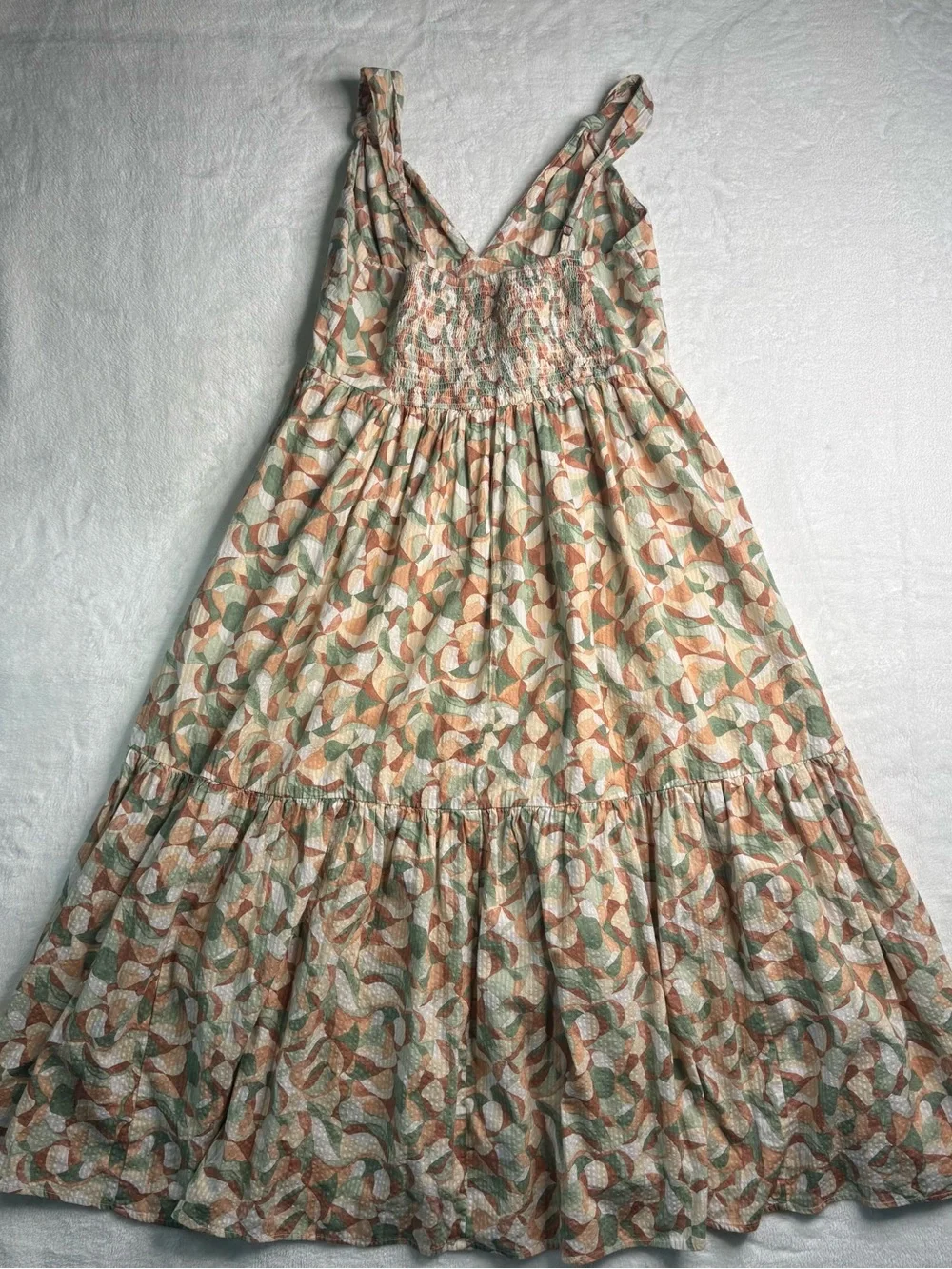 Abercrombie & Fitch Maxi Dress in Cream, Green & Tan